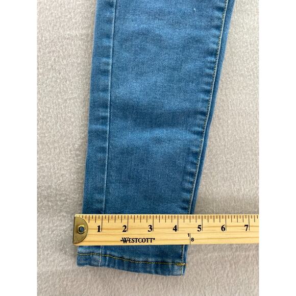 Mossimo Jeans Womens Size 2 Blue Denim Mid Rise Skinny Power Stretch Distressed - Picture 10 of 12